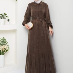 Pleated Flounce Sleeves Abaya