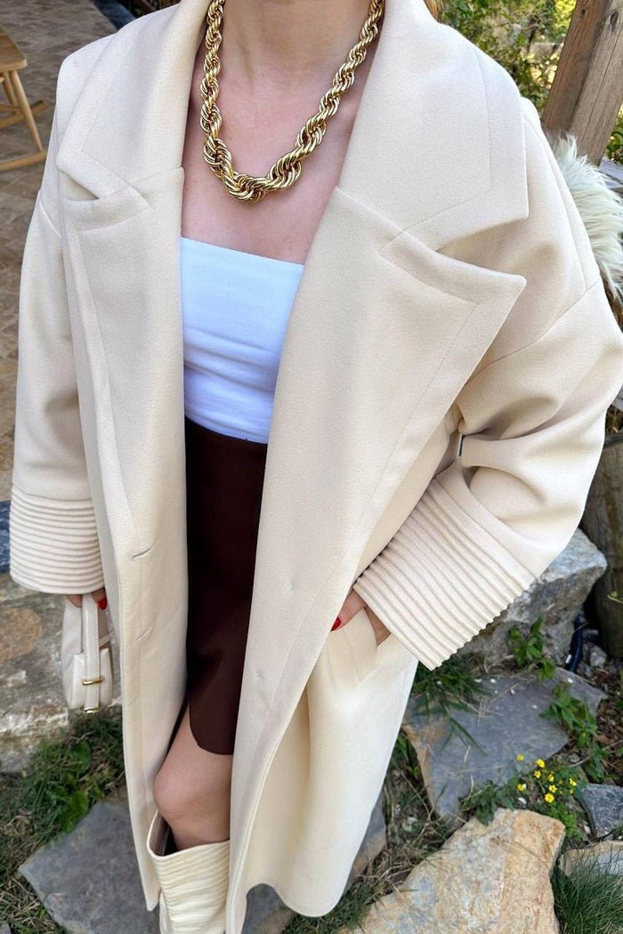 Long beige coat - Image 2
