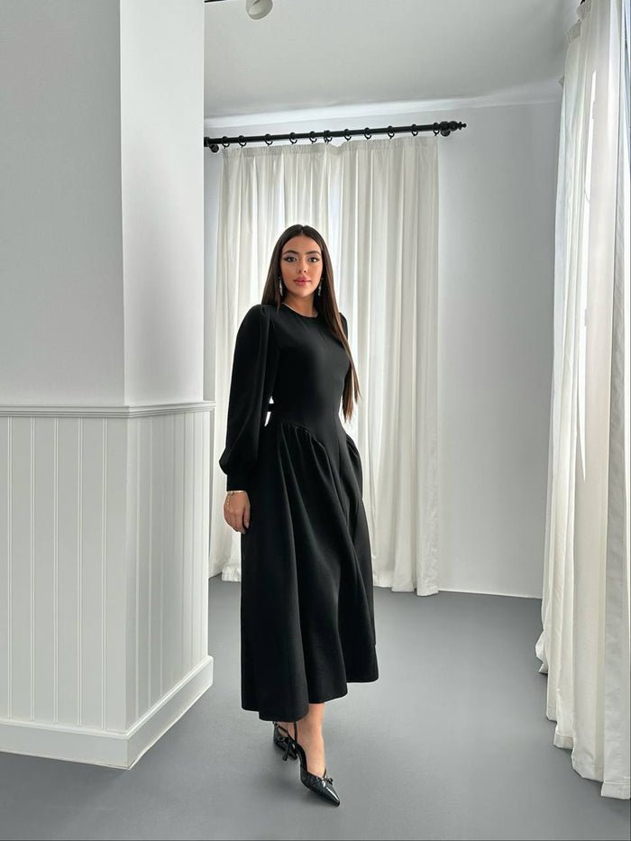 long-sleeve midi dress - Image 2