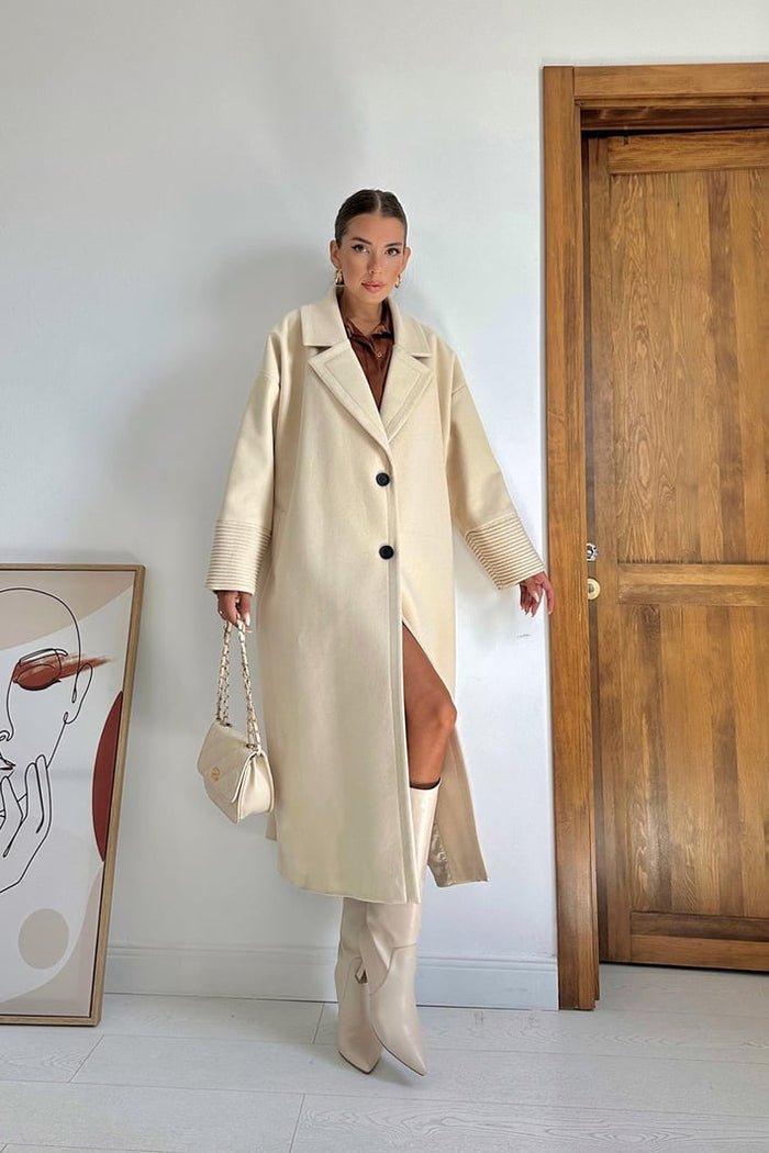 Cuff Detailed Coat - Image 6